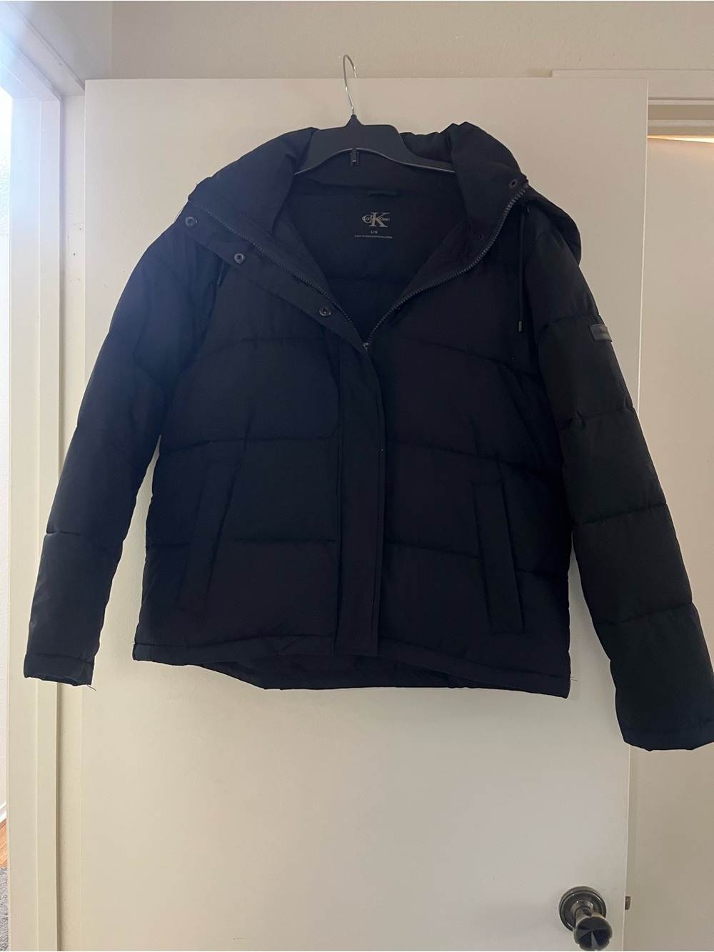 Calvin Klein Black Puffer Jacket with Hood